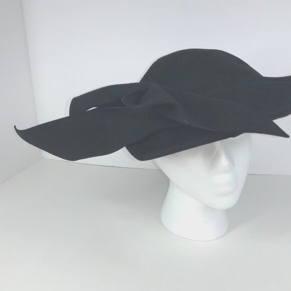Vintage 40s G Howard Hodge Black Felt Hat w/ Oversized Bow – Classic Dress Style main image 10